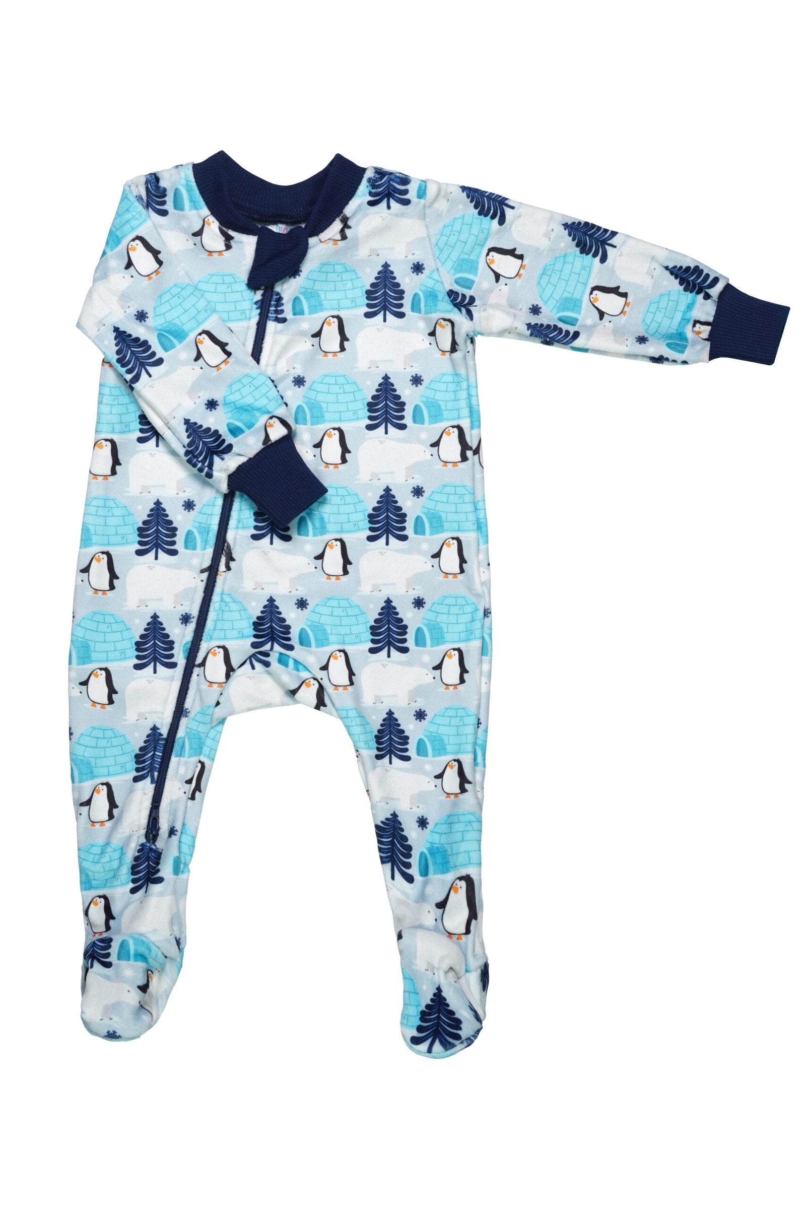 Pijama Enteriza Baby Pingüinos Velvet