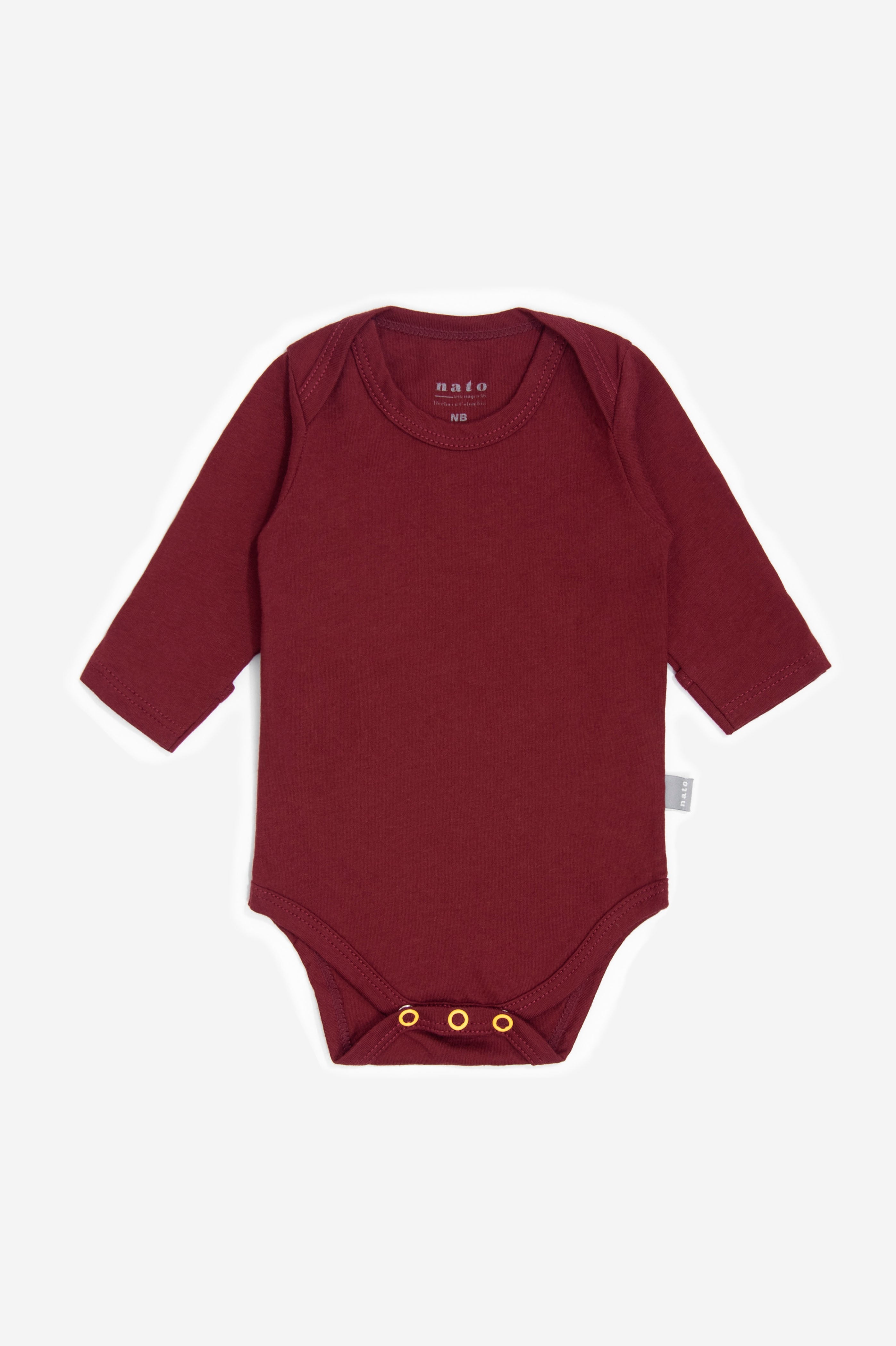 Body Manga Larga Unicolor Vinotinto