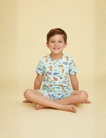 Pijama 2 piezas Short Mini Zoo Blue