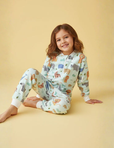 Sleeper Romper térmico Mini Zoo Blue