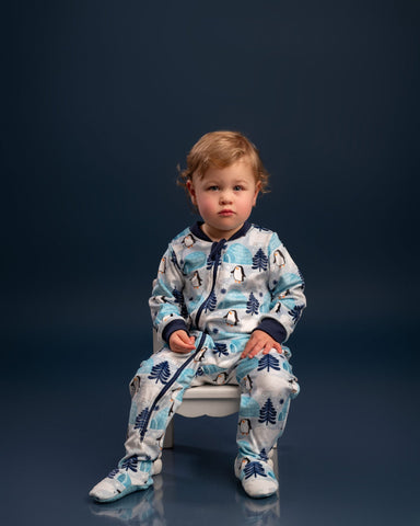 Pijama Enteriza Baby Pingüinos Velvet