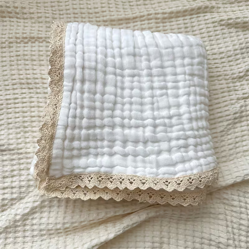 Muselina blanca con encaje doblada Hello Mellow