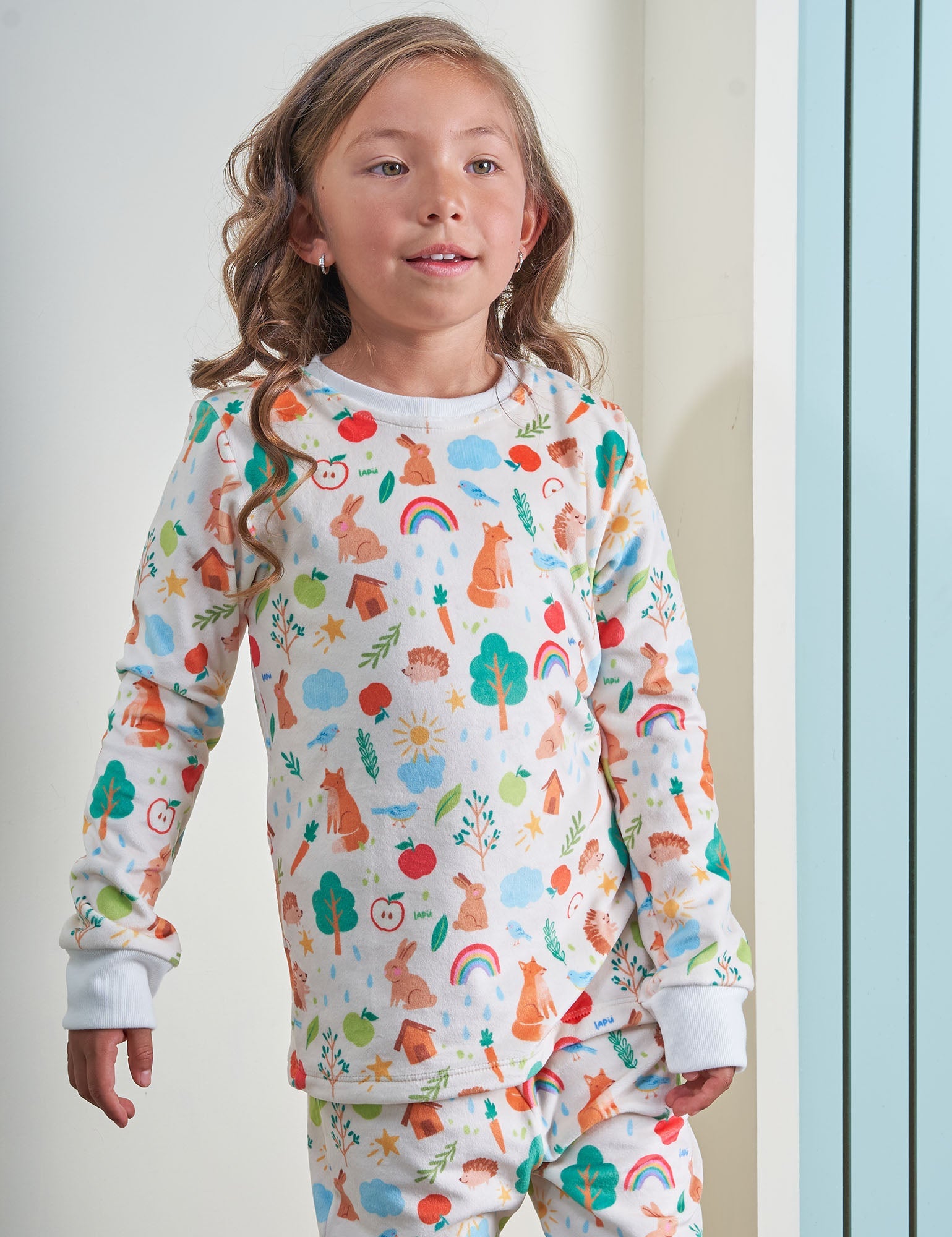 Pijama 2p térmica Amigos del Bosque Crema