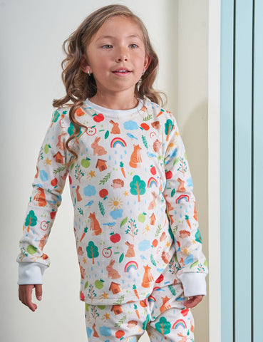 Pijama 2p térmica Amigos del Bosque Crema