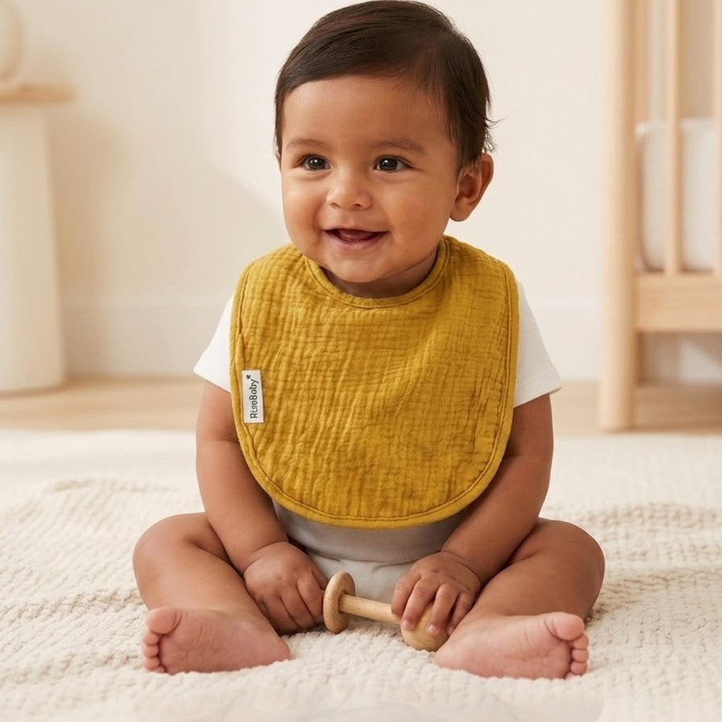 Babero de Muselina de Algodón Orgánico Ultra Absorbente - Personalizable