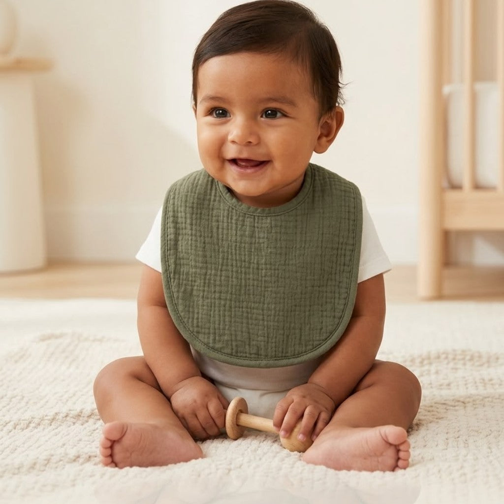 Babero de Muselina de Algodón Orgánico Ultra Absorbente - Personalizable