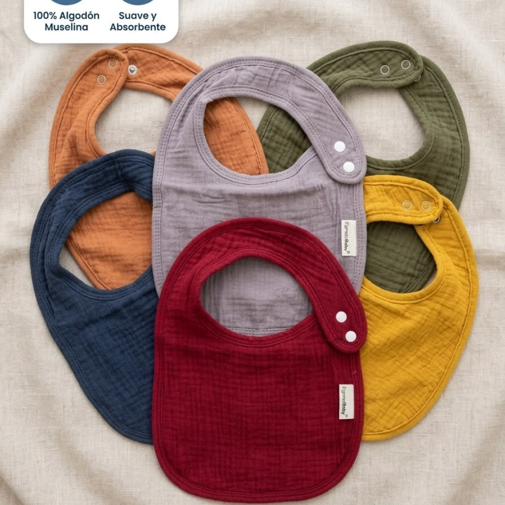 Babero de Muselina de Algodón Orgánico Ultra Absorbente - Personalizable