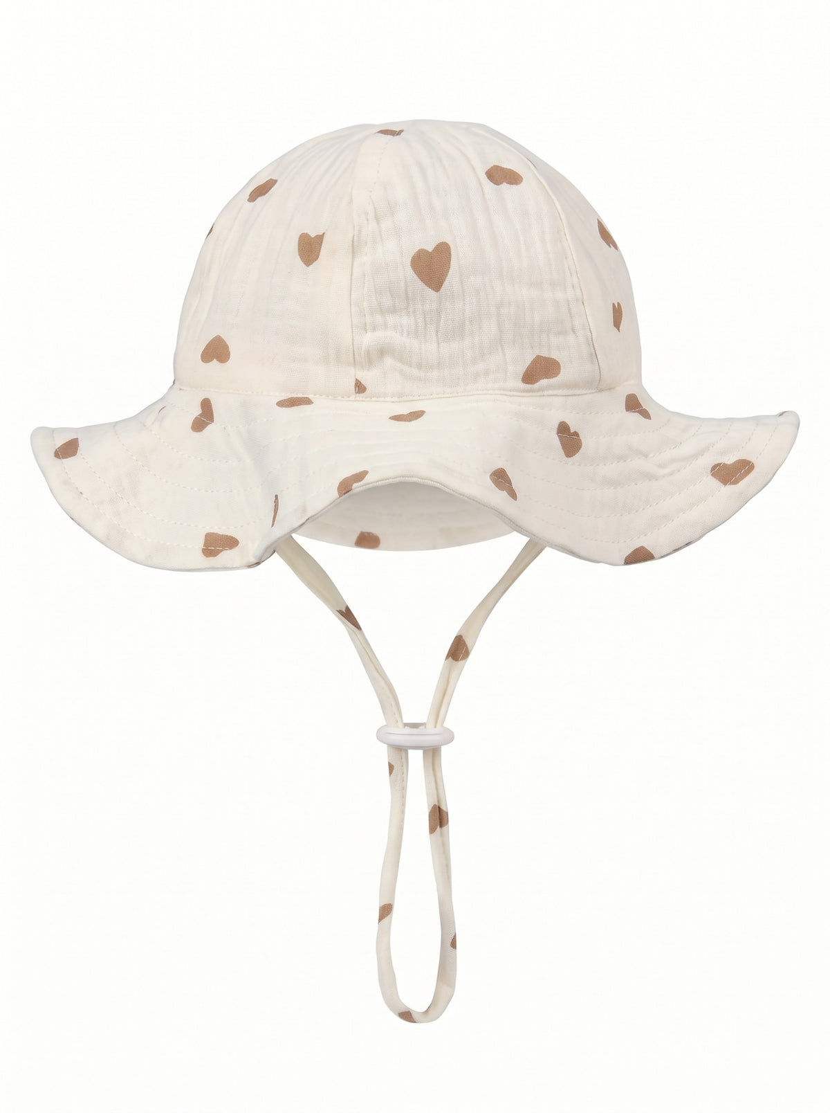 Sombrero de muselina para bebé estampado de corazones